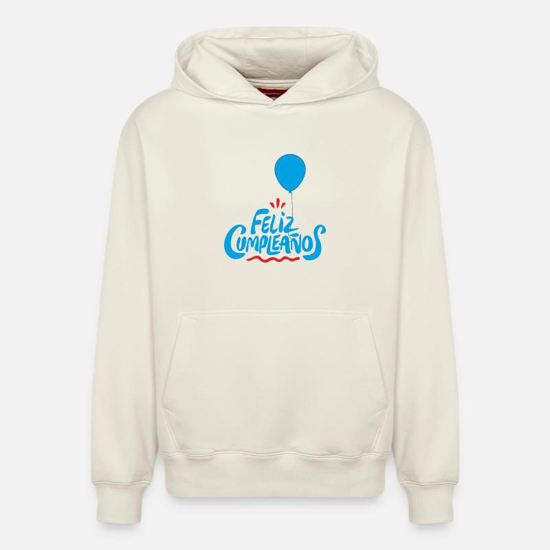 Bon anniversaire - Sweat à capuche unisexe décontracté en coton biologique – de SPREAD - blanc cassé