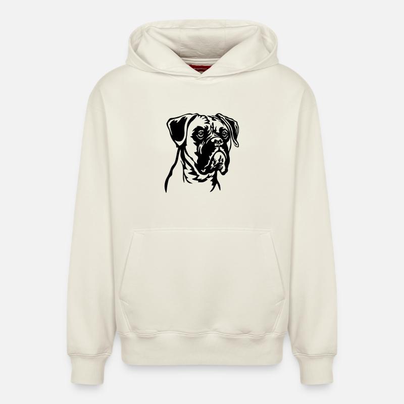 Tête de boxeur - Sweat à capuche unisexe décontracté en coton biologique – de SPREAD - blanc cassé