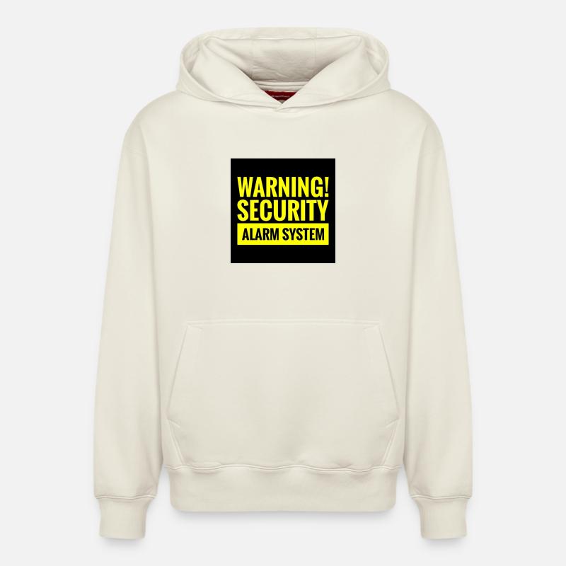 T-shirt d’avis de sécurité dangereux - Sweat à capuche unisexe décontracté en coton biologique – de SPREAD - blanc cassé