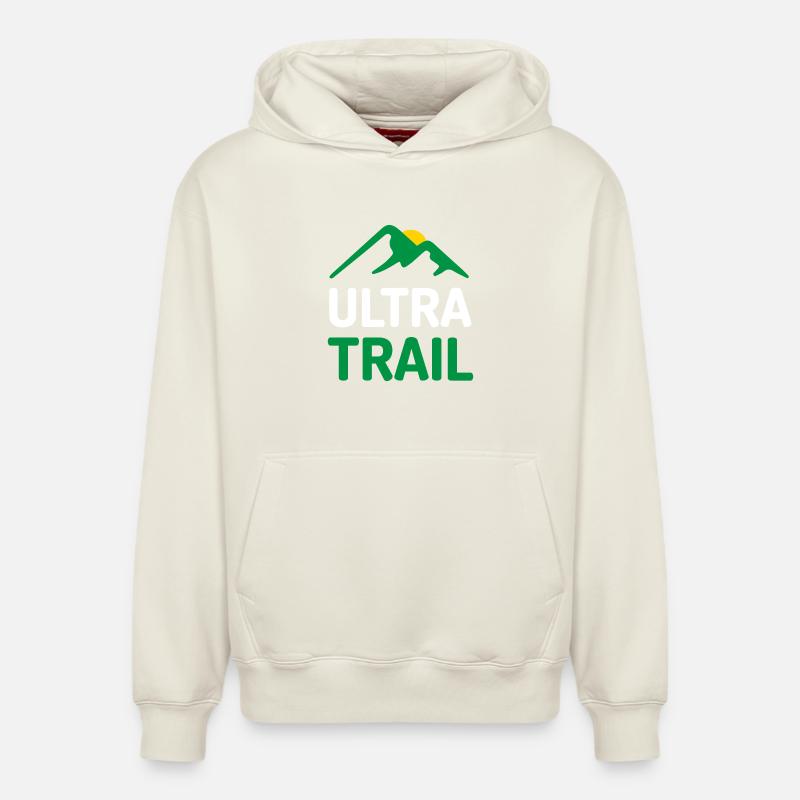 Ultra Trail - Sweat à capuche unisexe décontracté en coton biologique – de SPREAD - blanc cassé