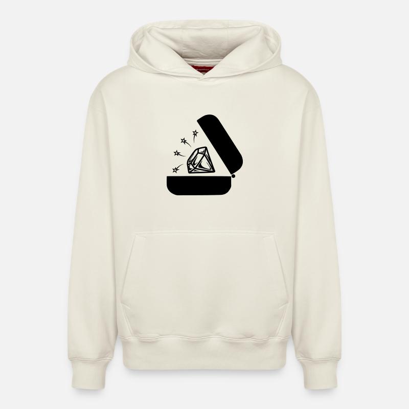 Diamant dans la boîte - Sweat à capuche unisexe décontracté en coton biologique – de SPREAD - blanc cassé