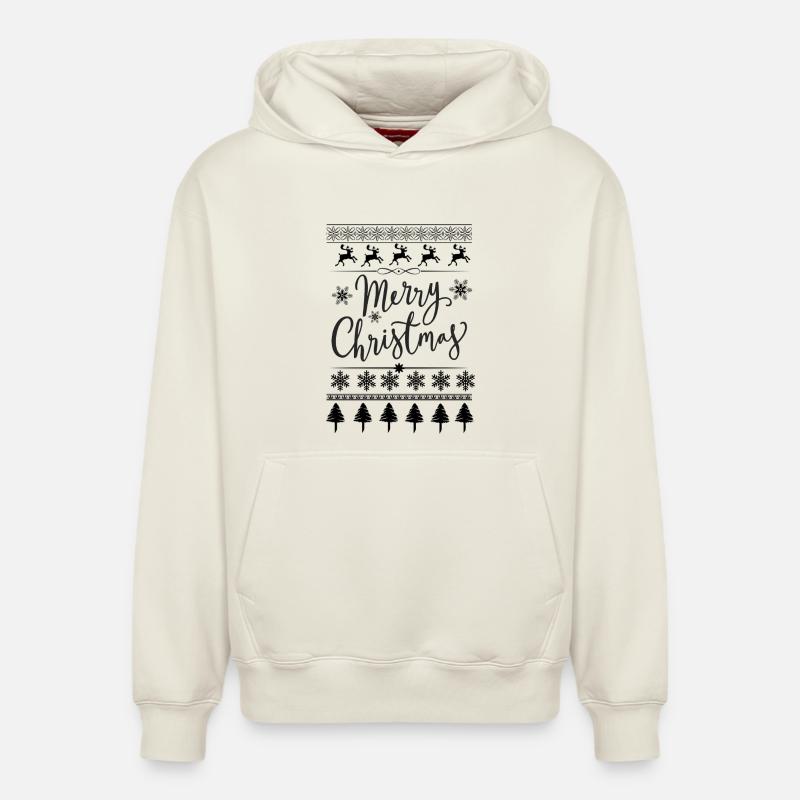 Joyeux Noël Scripté - Sweat à capuche unisexe décontracté en coton biologique – de SPREAD - blanc cassé