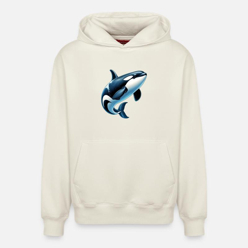 Orque - Sweat à capuche unisexe décontracté en coton biologique – de SPREAD - blanc cassé