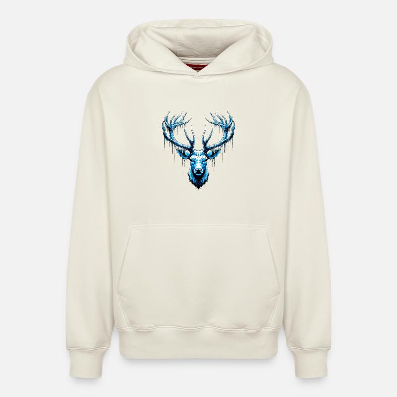 Cerf des glaces - Sweat à capuche unisexe décontracté en coton biologique – de SPREAD - blanc cassé