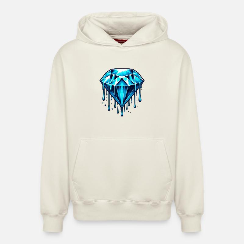 Diamant - Sweat à capuche unisexe décontracté en coton biologique – de SPREAD - blanc cassé