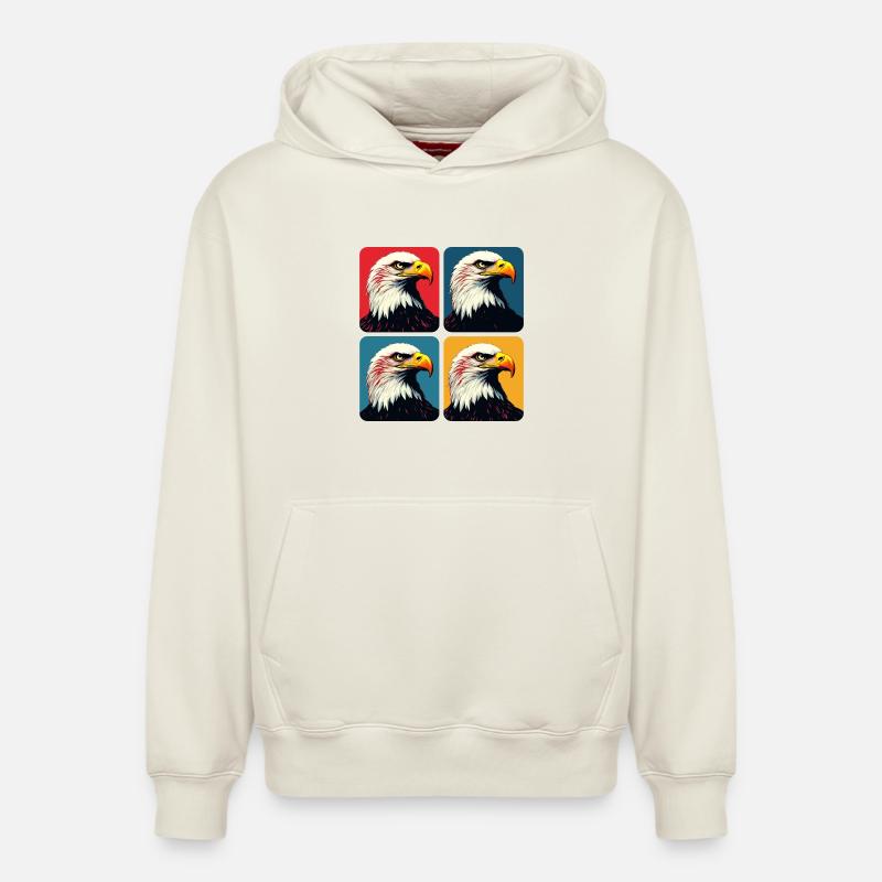 Bald eagle - Relaxed Unisex Organic Hoodie – by SPREAD - off white
