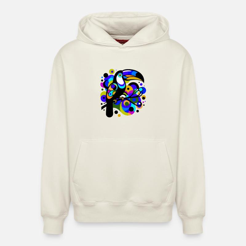 Toucan - Sweat à capuche unisexe décontracté en coton biologique – de SPREAD - blanc cassé