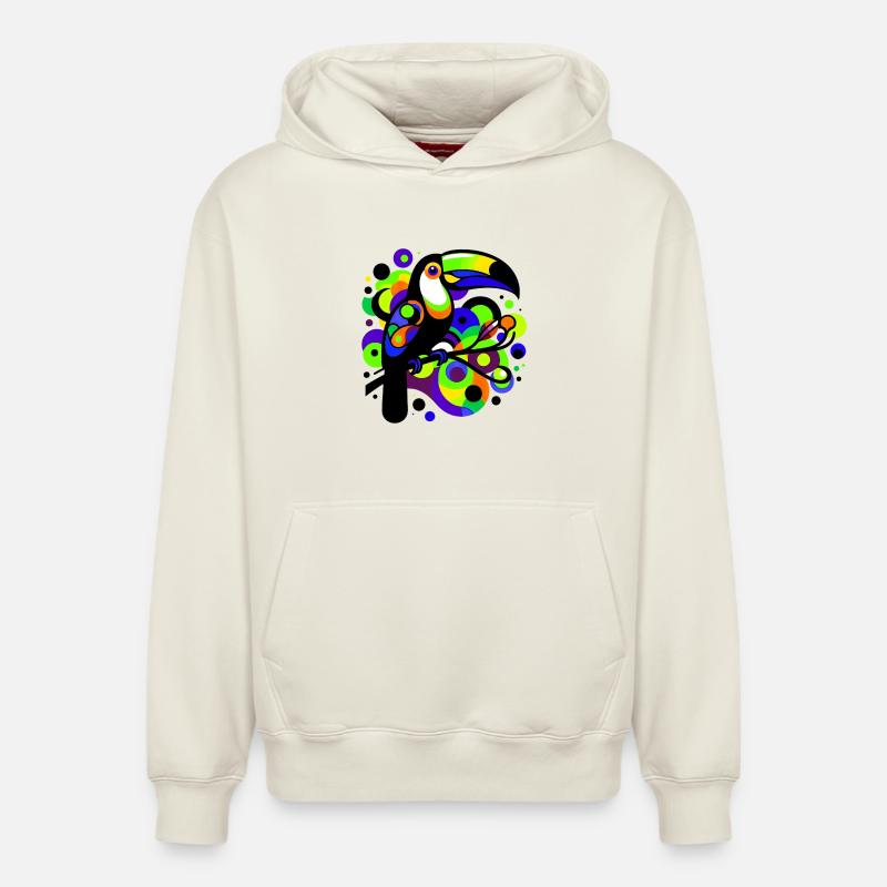 Toucan - Sweat à capuche unisexe décontracté en coton biologique – de SPREAD - blanc cassé
