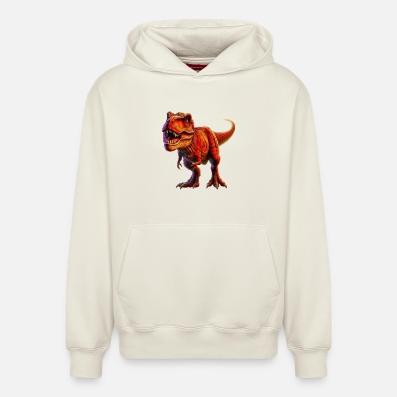 Dinosaure - Sweat à capuche unisexe décontracté en coton biologique – de SPREAD - blanc cassé