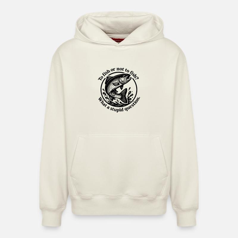 Source de poisson Question Motif - Sweat à capuche unisexe décontracté en coton biologique – de SPREAD - blanc cassé