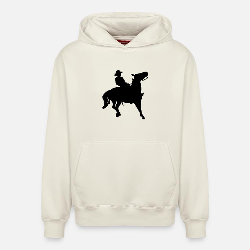Cow-boy - Sweat à capuche unisexe décontracté en coton biologique – de SPREAD - blanc cassé