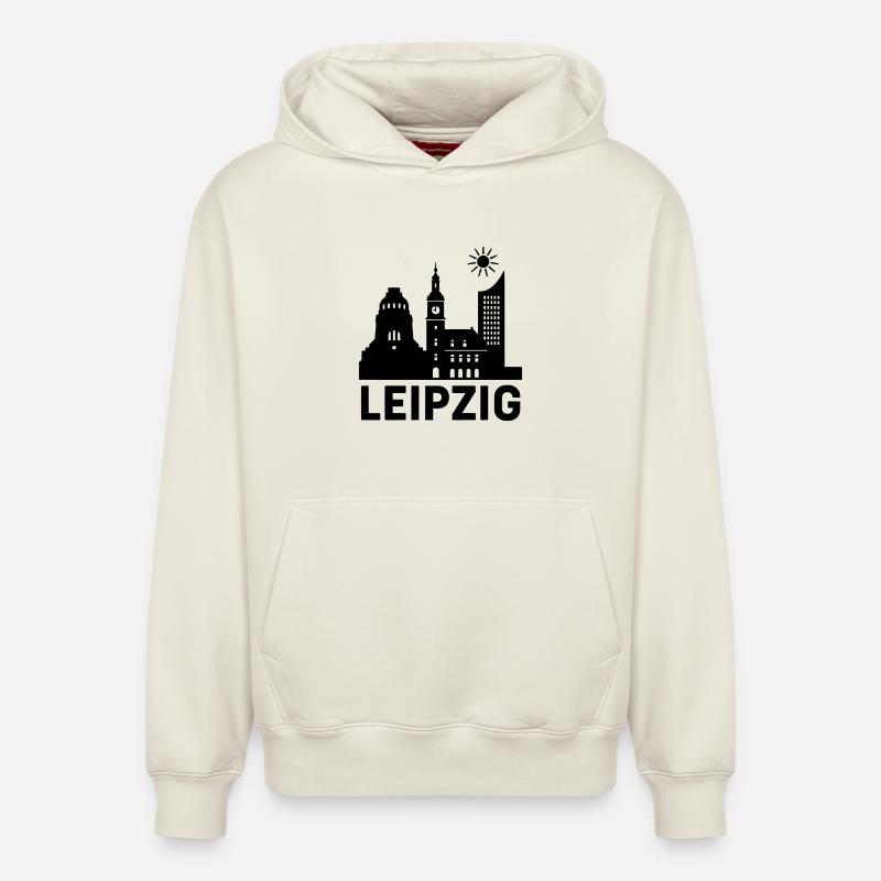 Leipzig Silhouette - Sweat à capuche unisexe décontracté en coton biologique – de SPREAD - blanc cassé