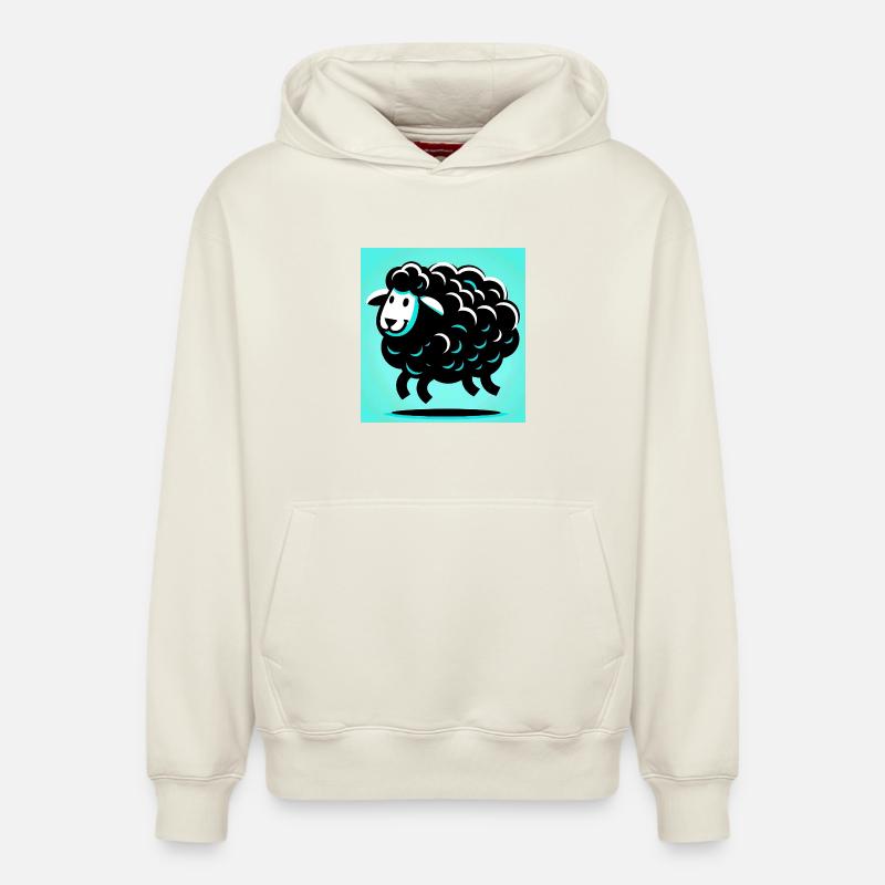 Mouton noir - Sweat à capuche unisexe décontracté en coton biologique – de SPREAD - blanc cassé