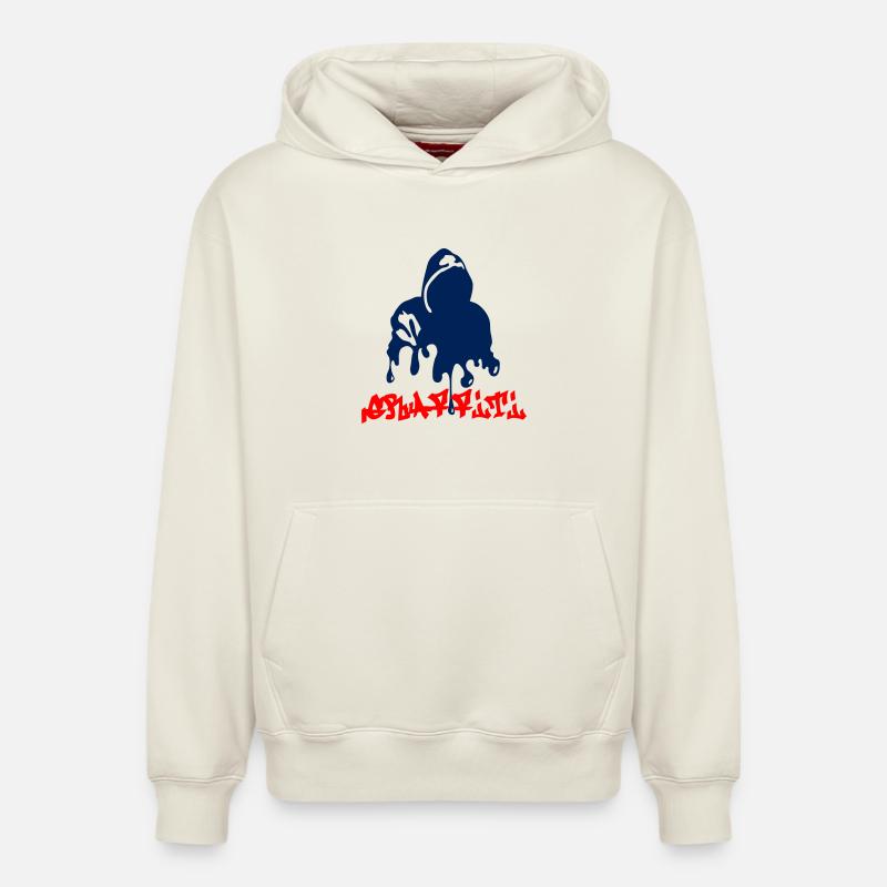 Graffiti - Sweat à capuche unisexe décontracté en coton biologique – de SPREAD - blanc cassé