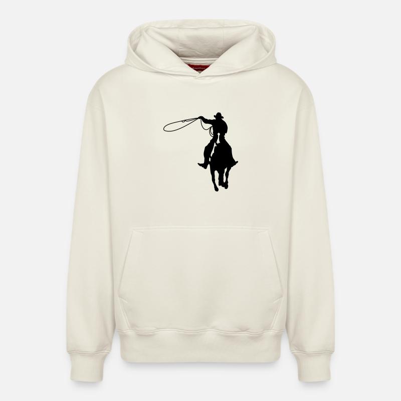 Cow-boy - Sweat à capuche unisexe décontracté en coton biologique – de SPREAD - blanc cassé