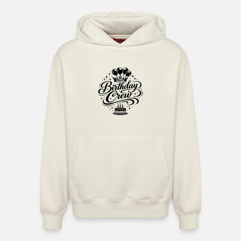 Célébration de l’équipe d’anniversaire - Sweat à capuche unisexe décontracté en coton biologique – de SPREAD - blanc cassé