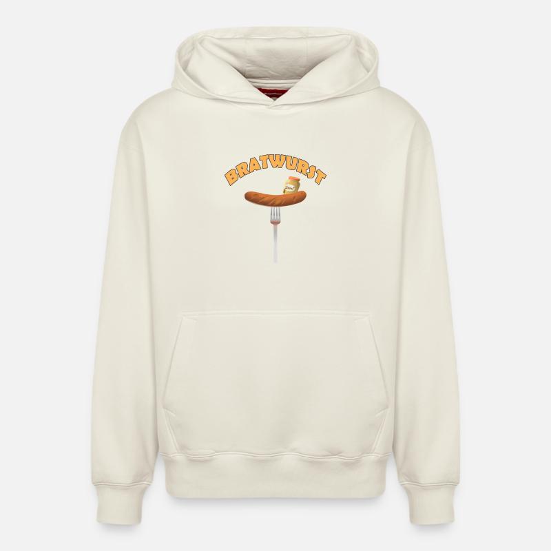 Bratwurst - Sweat à capuche unisexe décontracté en coton biologique – de SPREAD - blanc cassé