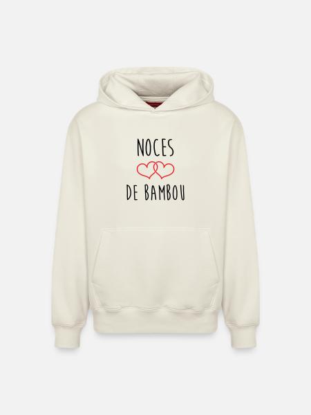 Bambushochzeit 79 Jahre Ehe - Relaxed Unisex Organic Hoodie – von SPREAD - Naturweiß