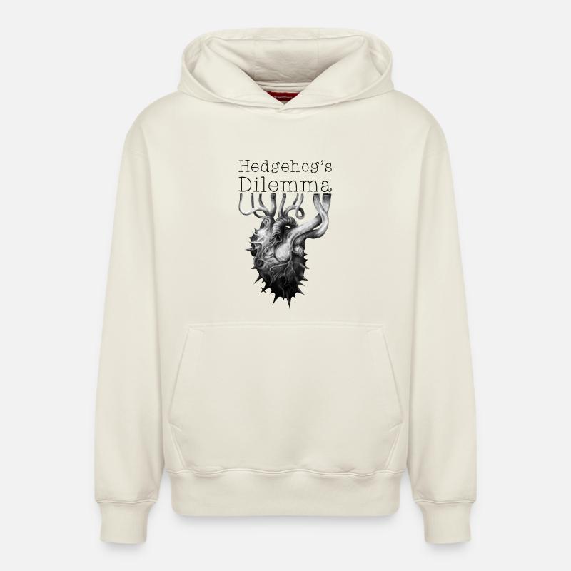 Hedgehog's Dilemma - Sweat à capuche unisexe décontracté en coton biologique – de SPREAD - blanc cassé