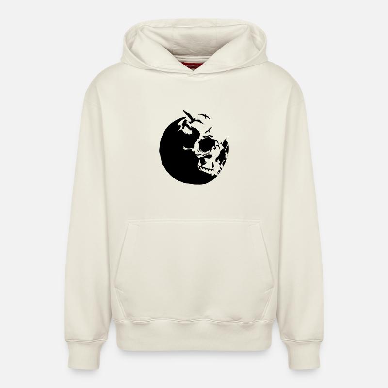 killing moon skull mond - Sweat à capuche unisexe décontracté en coton biologique – de SPREAD - blanc cassé