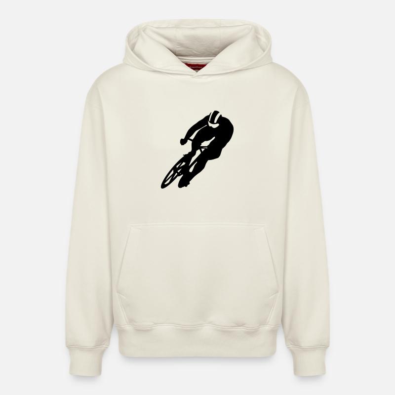 Cycling - Sweat à capuche unisexe décontracté en coton biologique – de SPREAD - blanc cassé