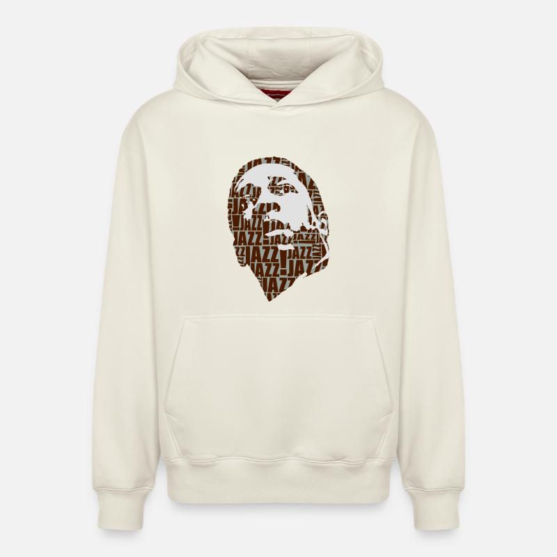 Jazz ne flex - Sweat à capuche unisexe décontracté en coton biologique – de SPREAD - blanc cassé
