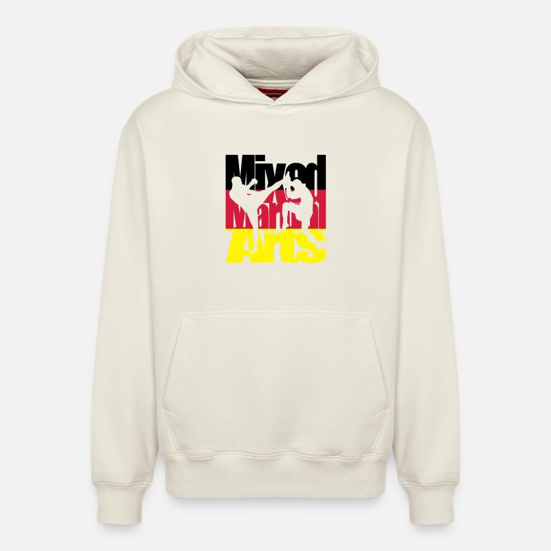 Mixed martial arts - Sweat à capuche unisexe décontracté en coton biologique – de SPREAD - blanc cassé