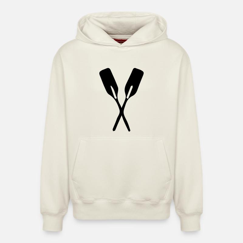 2 pagaies - Sweat à capuche unisexe décontracté en coton biologique – de SPREAD - blanc cassé