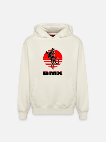 BMX Bike - Relaxed Unisex Organic Hoodie – by SPREAD - off white