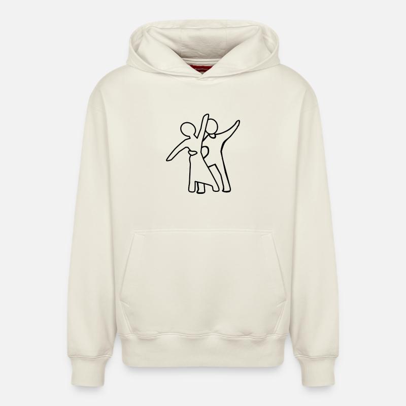 Couple de danse Silhouette - Sweat à capuche unisexe décontracté en coton biologique – de SPREAD - blanc cassé