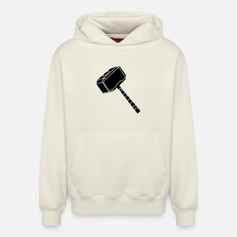 Marteau Thor - Sweat à capuche unisexe décontracté en coton biologique – de SPREAD - blanc cassé