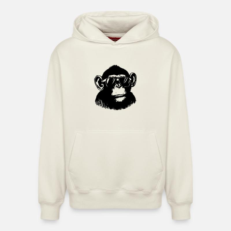 Cooler Affe - Relaxed Unisex Organic Hoodie – von SPREAD - Naturweiß
