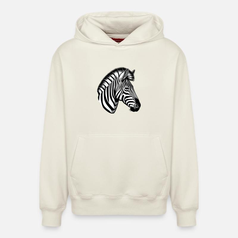 Zèbre - Sweat à capuche unisexe décontracté en coton biologique – de SPREAD - blanc cassé