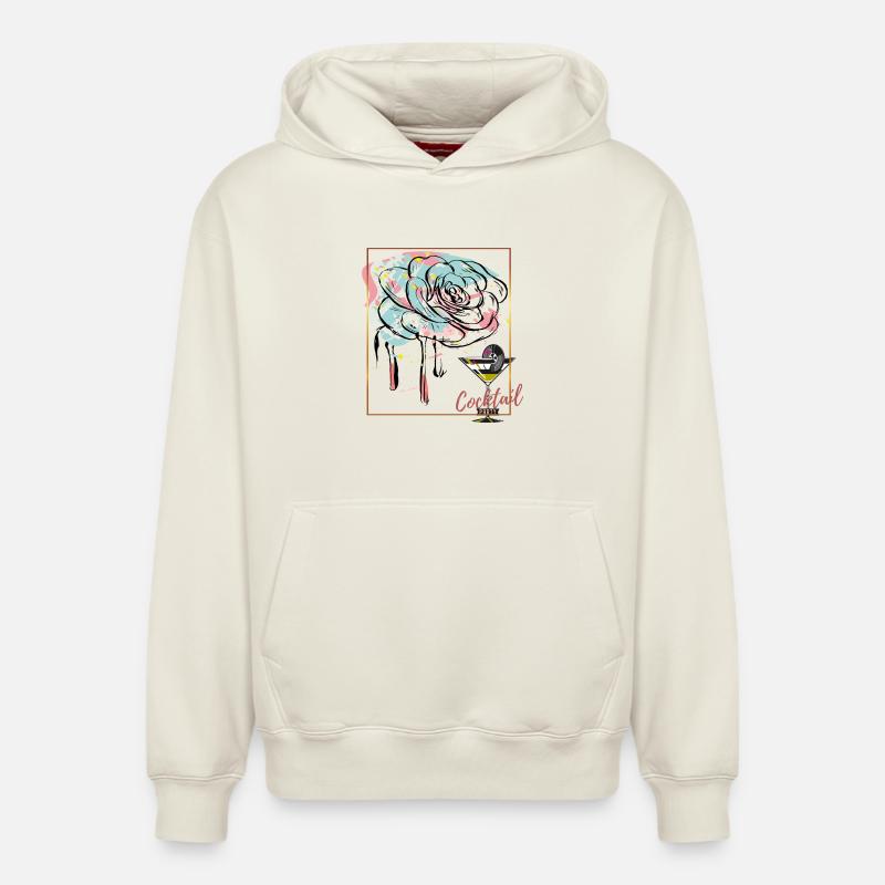 Cocktail - Sweat à capuche unisexe décontracté en coton biologique – de SPREAD - blanc cassé