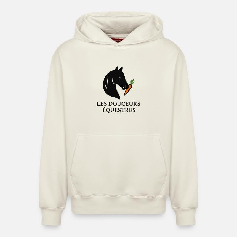 DOUCEURS EQUESTRES - Sweat à capuche unisexe décontracté en coton biologique – de SPREAD - blanc cassé