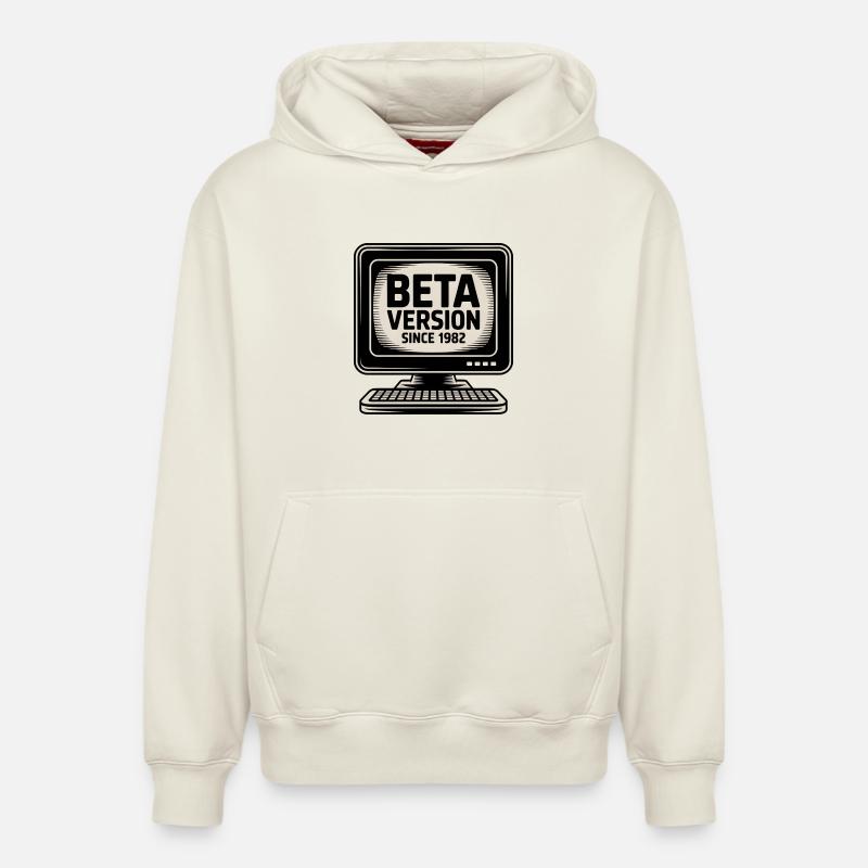 Retro Computer Beta Version Design - Relaxed Unisex Organic Hoodie – von SPREAD - Naturweiß