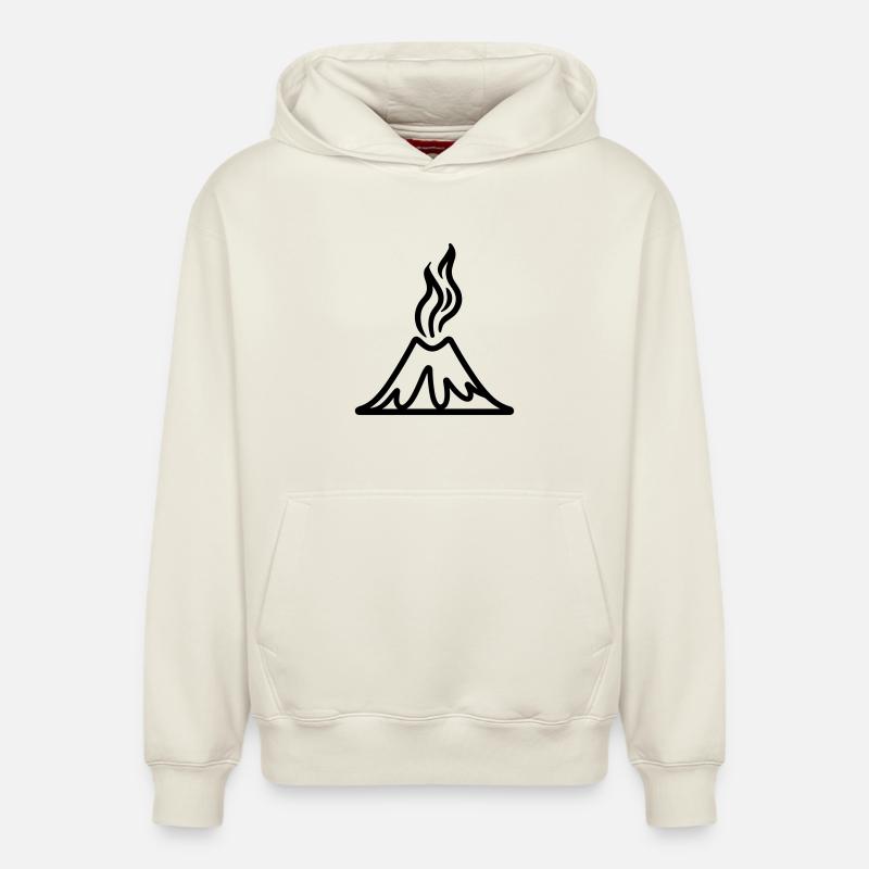 Vulkan - Relaxed Unisex Organic Hoodie – von SPREAD - Naturweiß