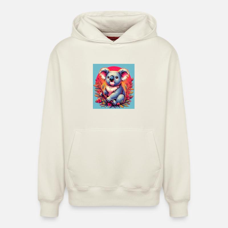Koala - Sweat à capuche unisexe décontracté en coton biologique – de SPREAD - blanc cassé