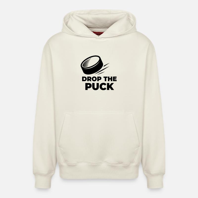 DROP_THE_PUCK - Sweat à capuche unisexe décontracté en coton biologique – de SPREAD - blanc cassé