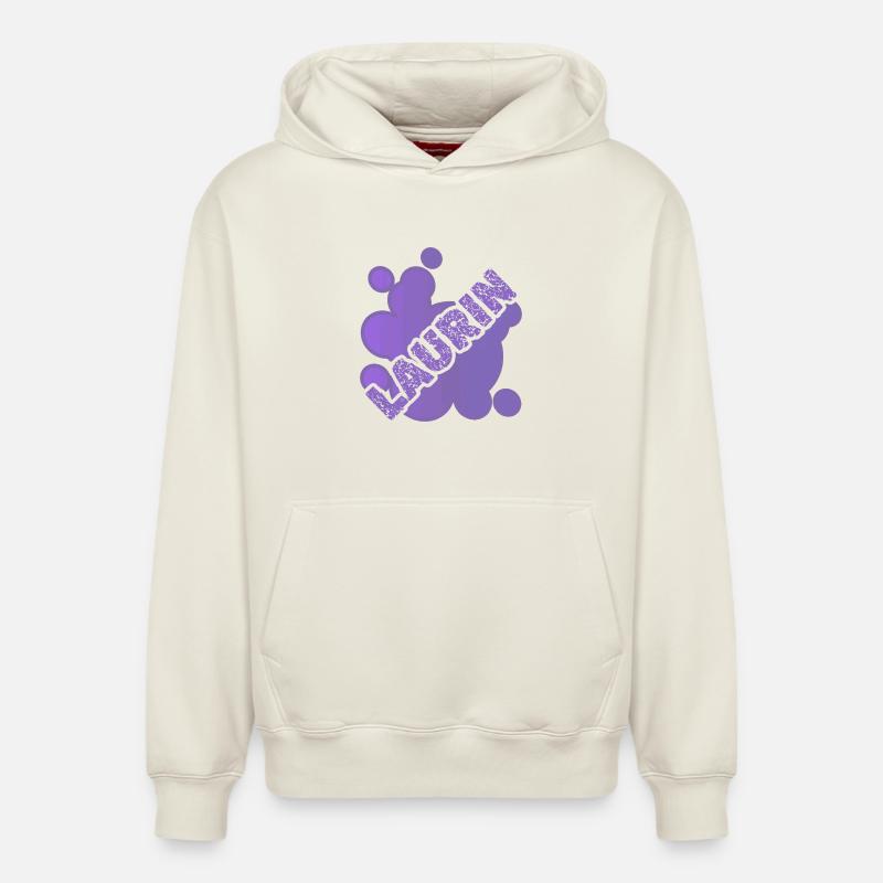 Laurin comme prénom - Sweat à capuche unisexe décontracté en coton biologique – de SPREAD - blanc cassé