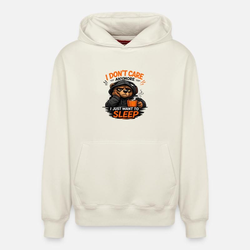 Grumpy Bear Schlaf-Tee Design - Relaxed Unisex Organic Hoodie – von SPREAD - Naturweiß
