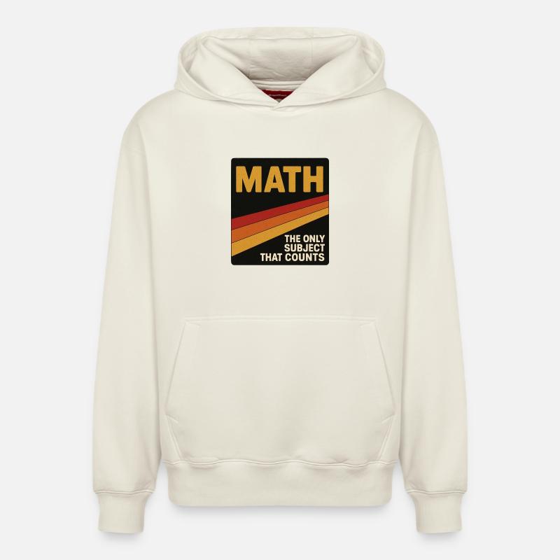 Retro Math Counts Poster - Sweat à capuche unisexe décontracté en coton biologique – de SPREAD - blanc cassé