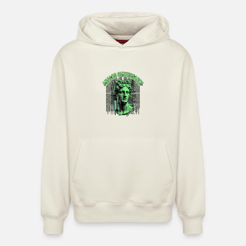 Analog Renaissance Tech - Relaxed Unisex Organic Hoodie – by SPREAD - off white