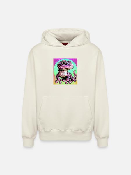 Gecko - Relaxed Unisex Organic Hoodie – by SPREAD - off white