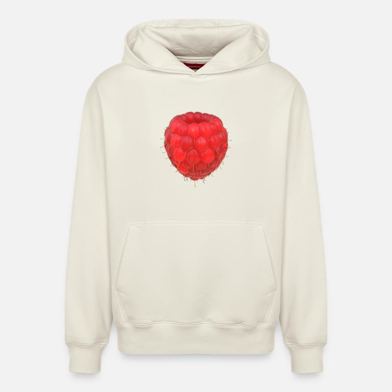 Raspberry Cluster Pattern - Relaxed Unisex Organic Hoodie – by SPREAD - off white