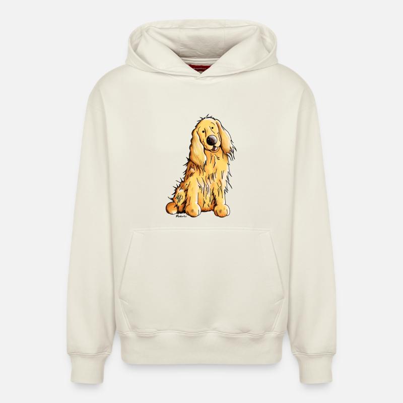 Heureux Cocker Spaniel - Sweat à capuche unisexe décontracté en coton biologique – de SPREAD - blanc cassé