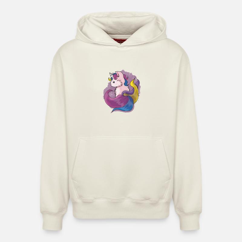 Kitty katacorn - Sweat à capuche unisexe décontracté en coton biologique – de SPREAD - blanc cassé