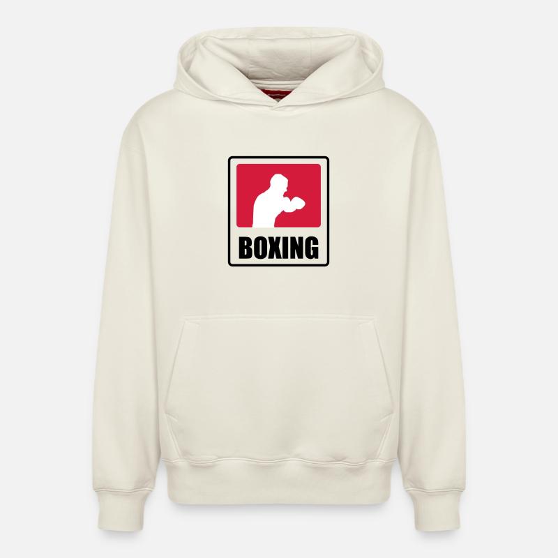 Boxeur - Boxe 🥊 - Sweat à capuche unisexe décontracté en coton biologique – de SPREAD - blanc cassé