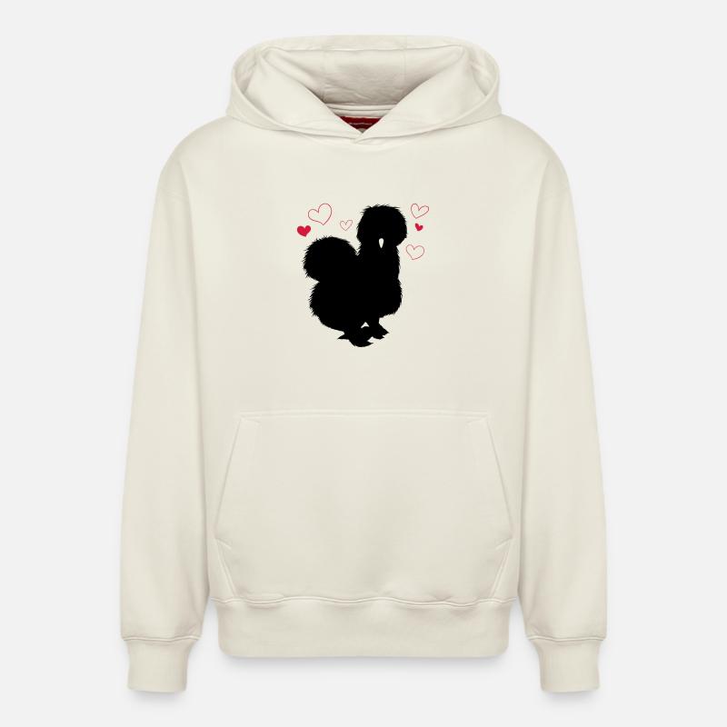 Poule en soie - Sweat à capuche unisexe décontracté en coton biologique – de SPREAD - blanc cassé