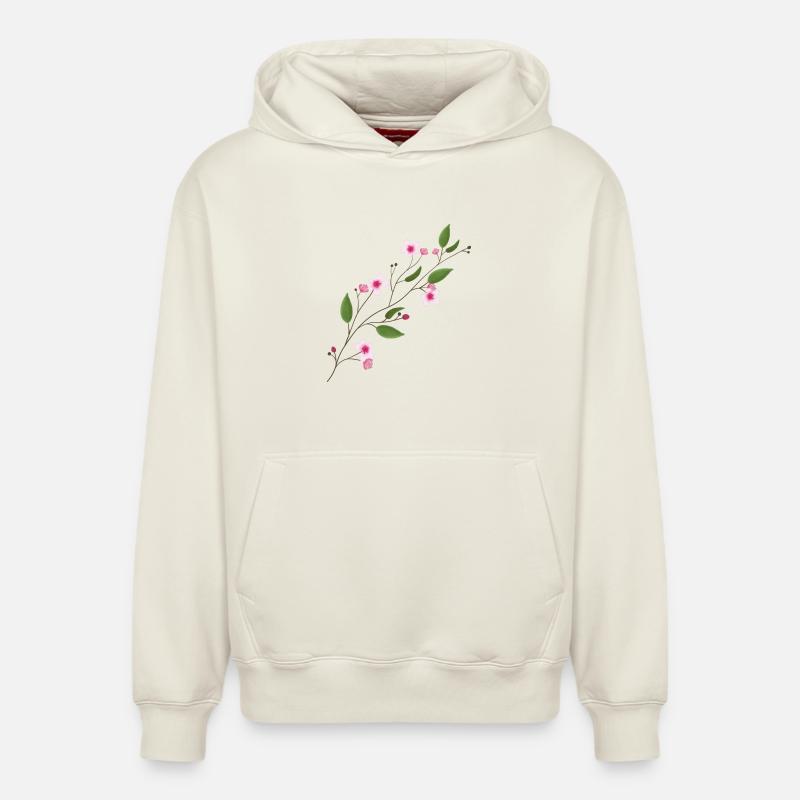 Fleur de cerisier - Sweat à capuche unisexe décontracté en coton biologique – de SPREAD - blanc cassé